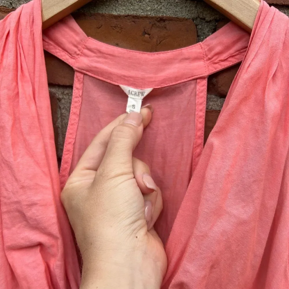 J. Crew Peach Coral Cotton Maxi Dress